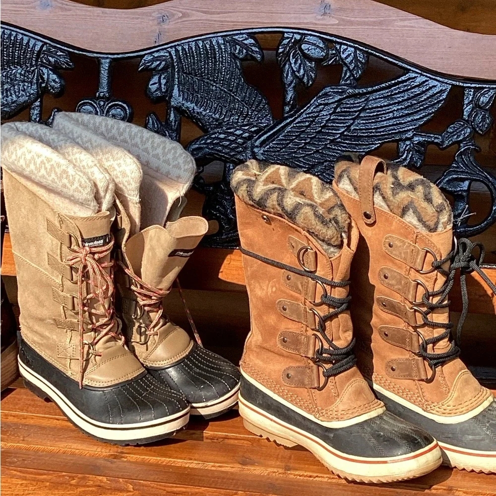 ☔️ SPORTO WENDY DUCK SNOW RAIN WINTER BOOTS FUR  Sz 8-9 IMO